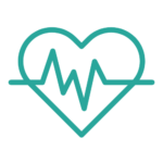 Logo verde con battito del cuore alterato