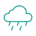 Logo verde nuvola con pioggia